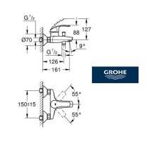 MONOMANDO BAÑO EUROSMART GROHE